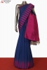 Thread Weave Contrast Handloom Soft Silk Saree-Slubs Weave